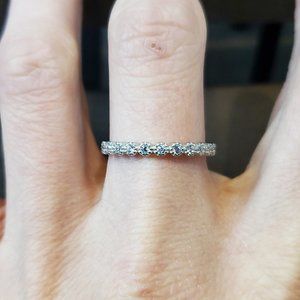 Size 8.75 925 Sterling Silver Fancy Bright Clear CZ Gemstone Ring